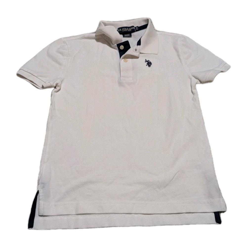 U.S. Polo Assn Boy's White Short Sleeve Collared Polo Shirt Size‎ M 8